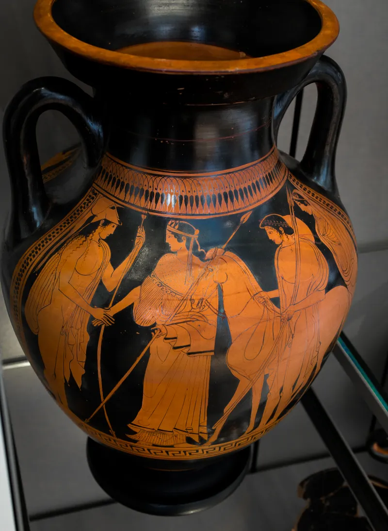 Painter Of Louvre G 231 Arv 580 2 Young Warriors Leaving Home 
