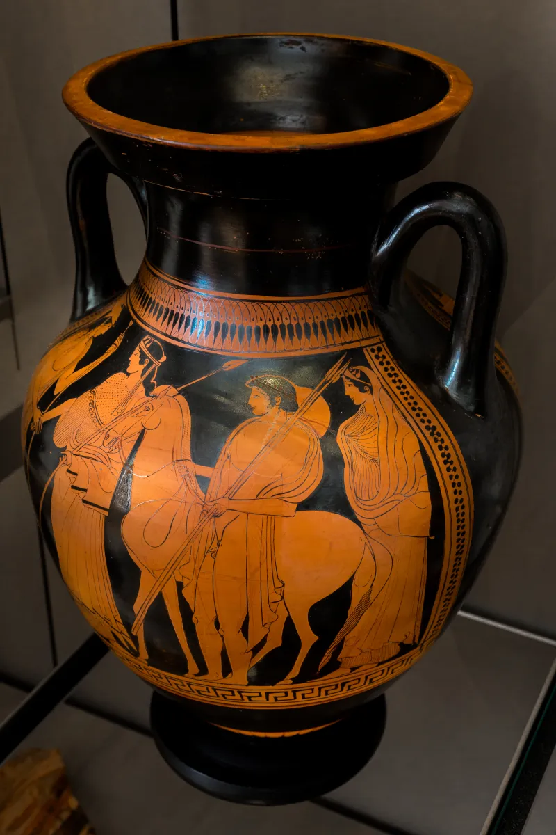 Painter Of Louvre G 231 Arv 580 2 Young Warriors Leaving Home 