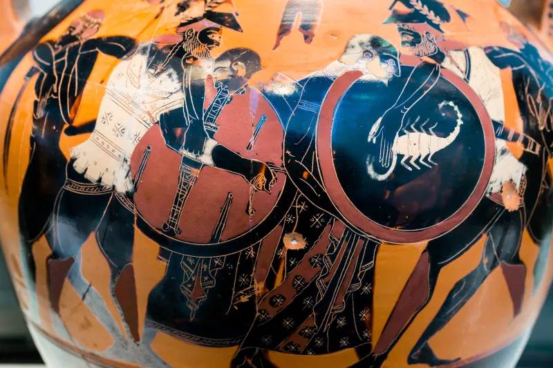 Painter Of Munich 1410 - Abv 311 2 - Ajax And Hektor Separated - Music Contest - München As 1411 - 