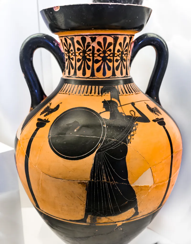 Painter Of Munich 1519 - Abv 394 10 - Athena Promachos - Boxers - Roma Mnevg 50680 - 