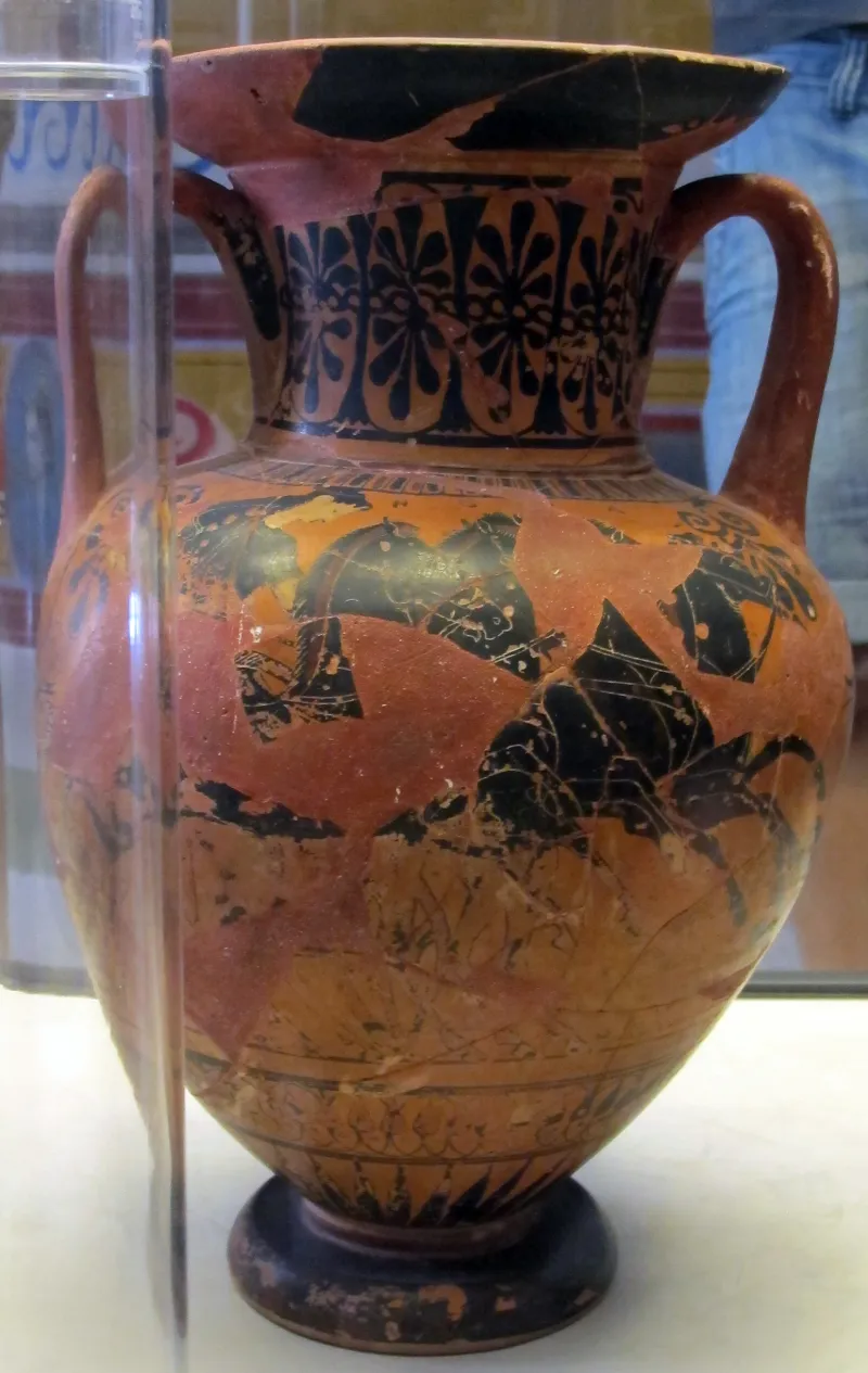 Pittore Di Monaco 1519, Anfora Con Dioniso Tra Due Menadi E Athena Alla Quadriga, 510-500 01 Da Del Del Tufo, 