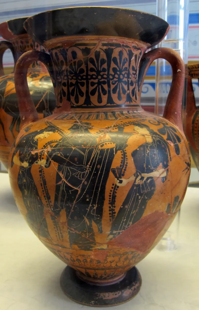 Pittore Di Monaco 1519, Anfora Con Dioniso Tra Due Menadi E Athena Alla Quadriga, 510-500 02 Da Del Del Tufo, 