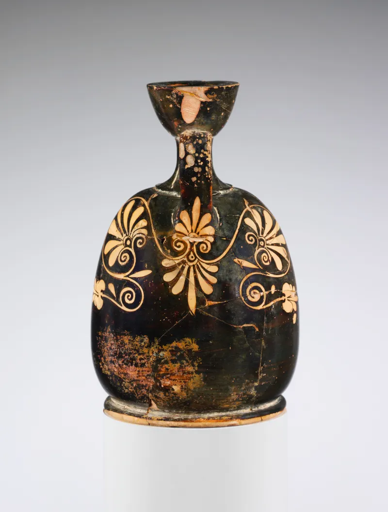 Terracotta Squat Lekythos (Oil Flask) Met 