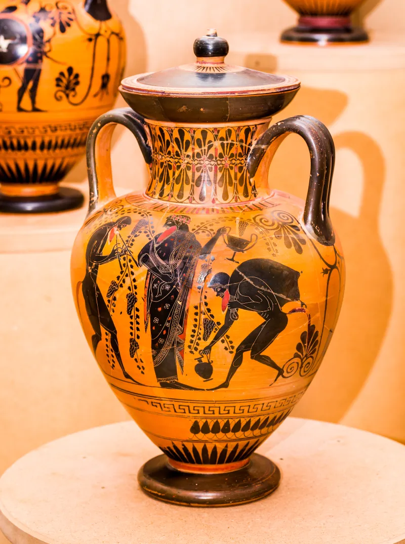 Painter Of Tarquinia Rc 6847 - Abv Extra - Peleus And Thetis In Chariot - Dionysos With Satyrs - Erlangen As M 31 - 