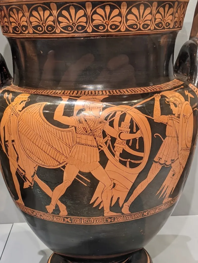 Attic Red-Figure Volute Krater Attributed To The Painter Of The Berlin Hydria, Dating 450 Bce, Depicting Achilleus Slaying Penthesileia, Eskenazi Museum Of 
