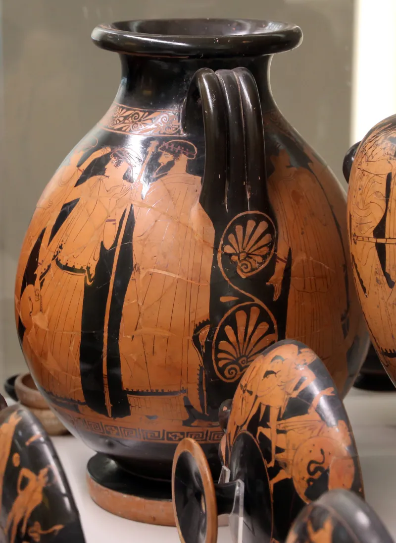 Pittore Della Nascita Di Atena, Pelike Con Poseidone, Anymone, Afrodite Ed Eros, 460-450 Dalla Tomba Dei Vasi Greci Alla Banditaccia 