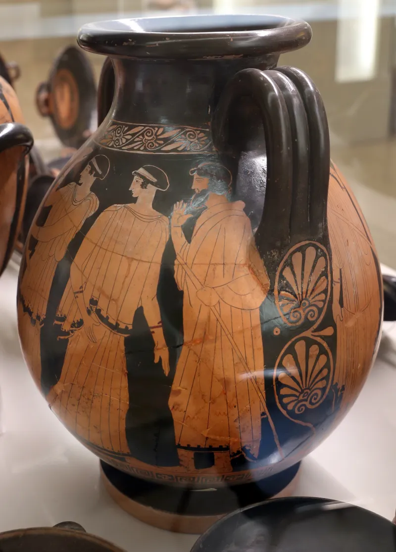 Pittore Della Nascita Di Atena, Pelike Con Poseidone, Anymone, Afrodite Ed Eros, 460-450 Dalla Tomba Dei Vasi Greci Alla Banditaccia 
