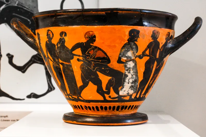 Painter Of The Carlsruhe Skyphos - Abv 626 1- Herakles And The Lion - Karlsruhe Bl B 