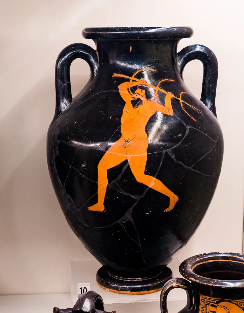 Flying-Angel Painter - Arv 279 4 - Man With Sword - Satyr With Branch - Roma Mnevg - 