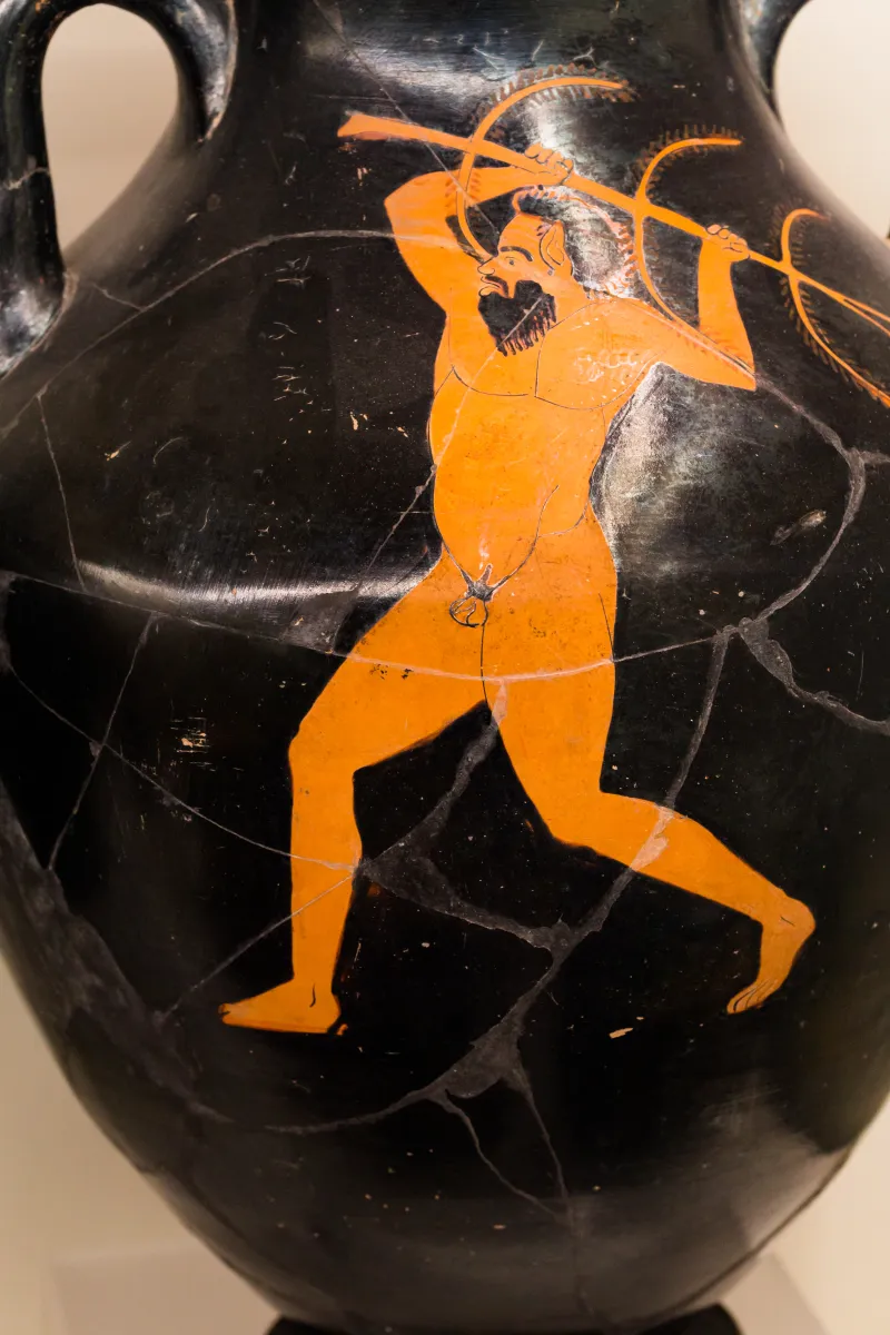 Flying-Angel Painter - Arv 279 4 - Man With Sword - Satyr With Branch - Roma Mnevg - 