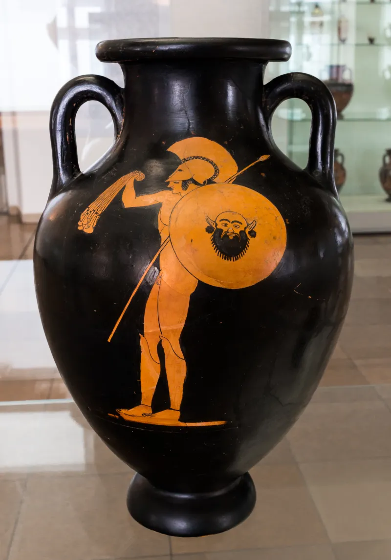Flying-Angel Painter Arv 280 8 Hoplite With Helmet Greaves Shield And Spear 
