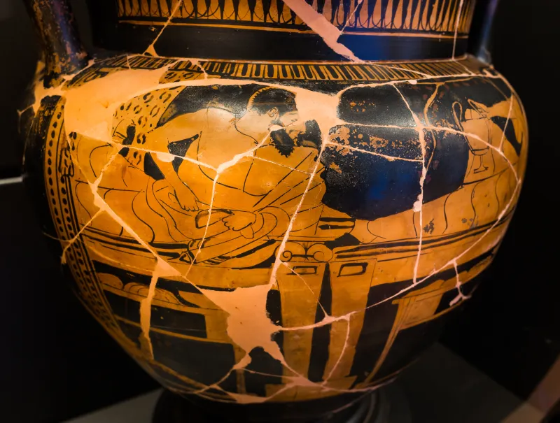 Flying-Angel Painter Arv 281 33 Herakles And Dionysos At Symposion - Komos 