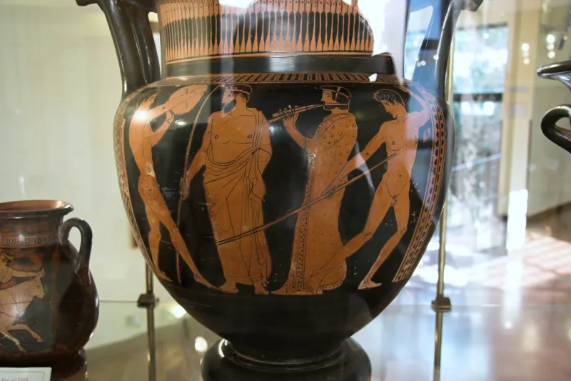 Column Crater, Red Figure, 440 Bc, Palaistra Scene, Am Agrigento, 