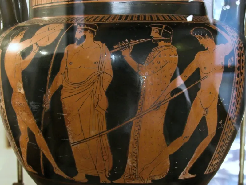 Column Crater, Red Figure, 440 Bc, Palaistra Scene, Am Agrigento, 
