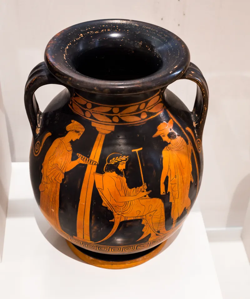 Painter Of The Louvre Centauromachy - Arv 1093 85 - Warrior Leaving Home - Draped Youths - Athens Nam 1719 - 