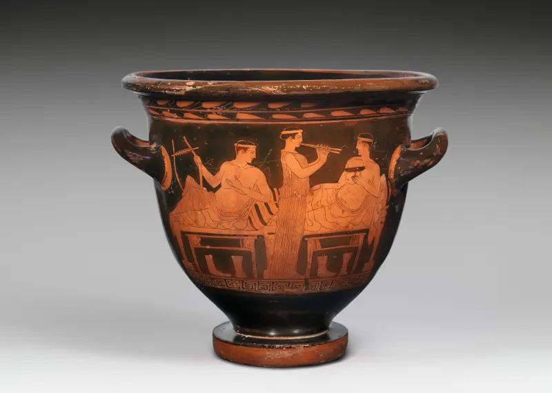 Terracotta Bell-Krater (Bowl For Mixing Wine And Water) Met 