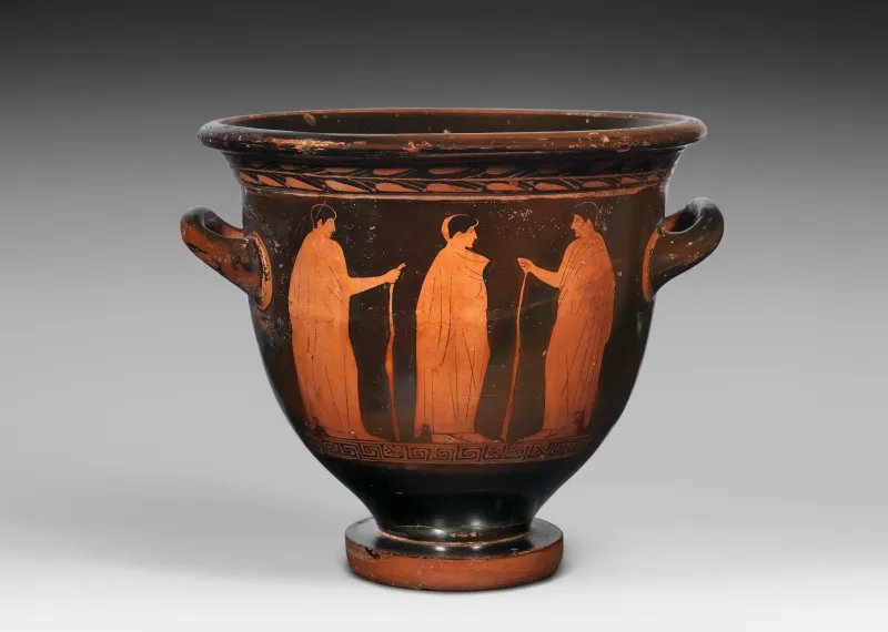 Terracotta Bell-Krater (Bowl For Mixing Wine And Water) Met 