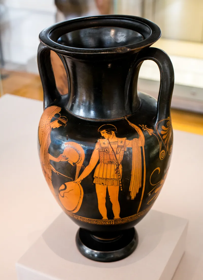 Painter Of The Louvre Symposion Arv 1070 4 Nike With Young Warrior - Draped Youth With Staff 