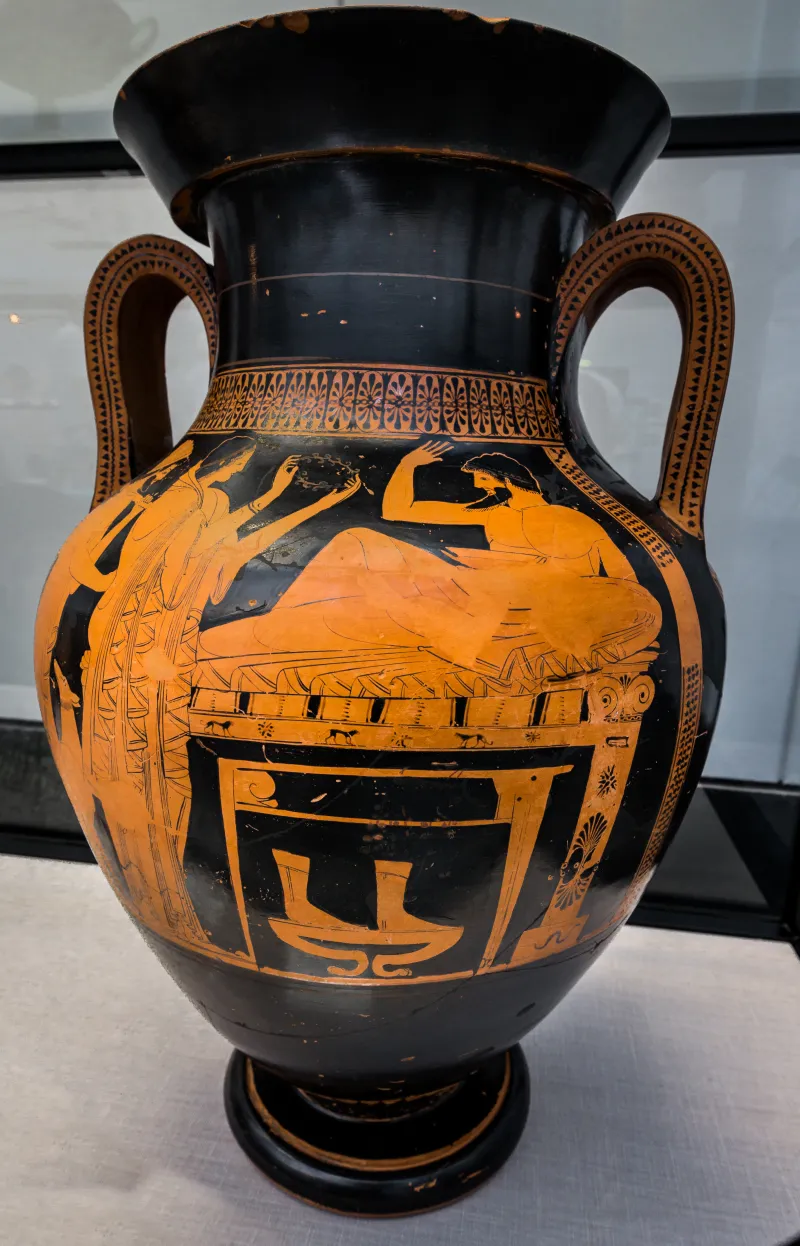 Painter Of The Munich Amphora Arv 245 1 Symposion - Dionysos With Satyr And Maenad 