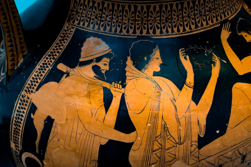 Painter Of The Munich Amphora Arv 245 1 Symposion - Dionysos With Satyr And Maenad 