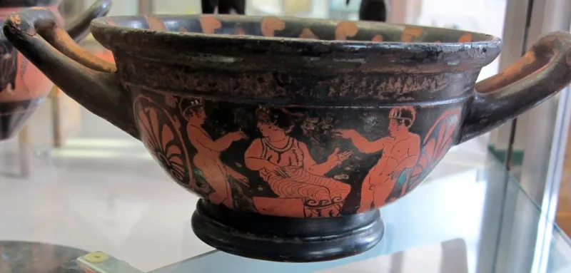 Pitteore Della Centauromachia Di New York, Coppa A Figure Rosse Con Donne Ed Efebi, Atene, 425-400 Ca 