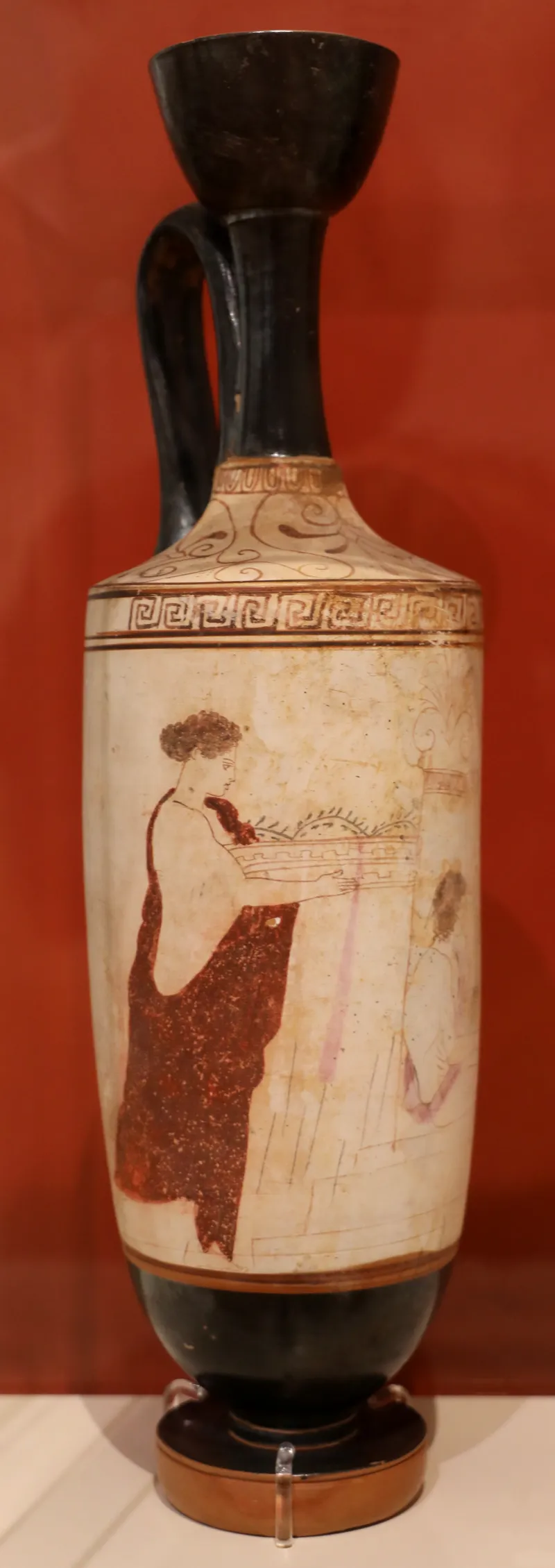 Periodo Classico Maturo, Lekythos Attico A Sfondo Bianco Con Personaggi Presso Una Tomba, Da Eretria, Pittore Dell'hypnos Di New York, 435-420 Ac Ca, 