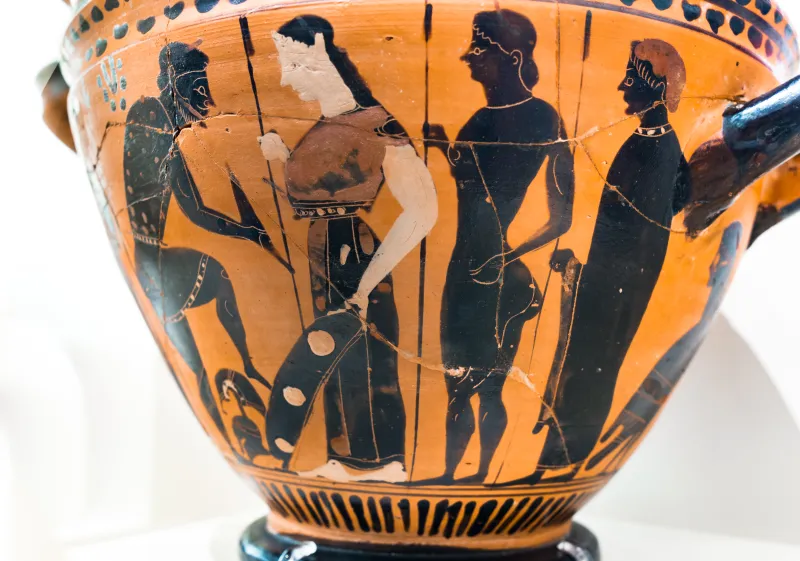Painter Of The Nicosia Olpe - Abv 453 11 - Warrior Arming - Man With Women And Youths - Athens Nm 