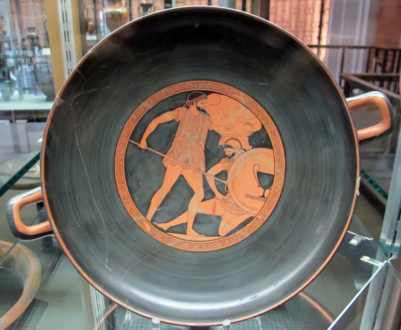 Pittore Della Gigantomachia Di Parigi, Coppa Attica A Rosse Da Vulci Con Gigantomachia, Attica 500-480 