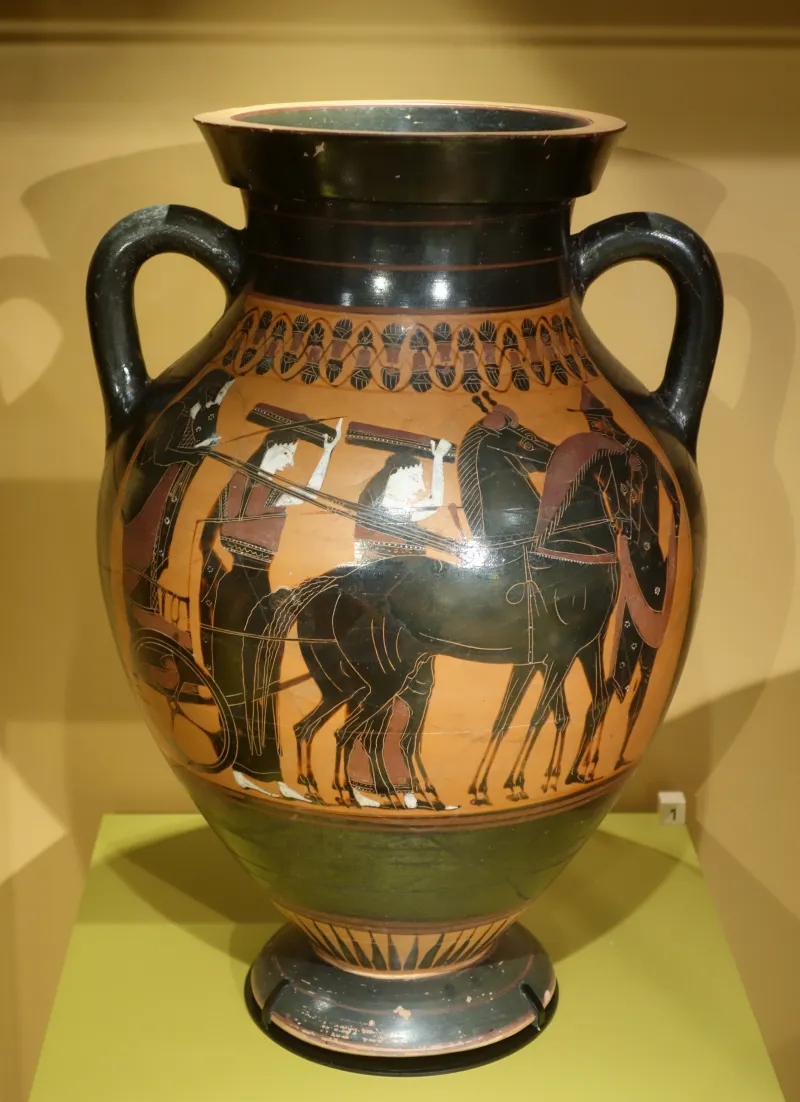 Amphora With Bride And Groom On Chariot, Athens, Attributed To The Painter Of The Vatican Mourner, 540-525 Bc - Teece Museum Of Classical Antiquities - Christchurch, Nz - 