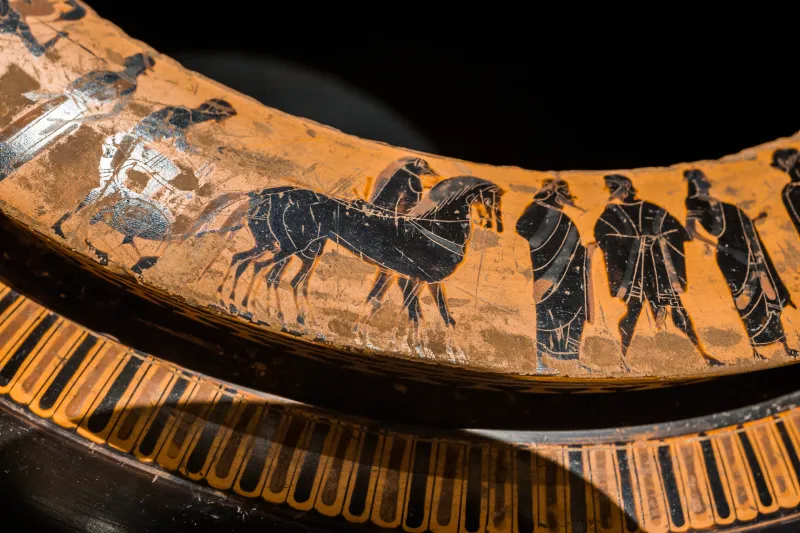 Painter Of The Vatican Mourner - Abv 140 3 - Psychostasia - Herakles And Kyknos - Achilles And Memnon - Warships - Wien Khm As Iv 3619 - 