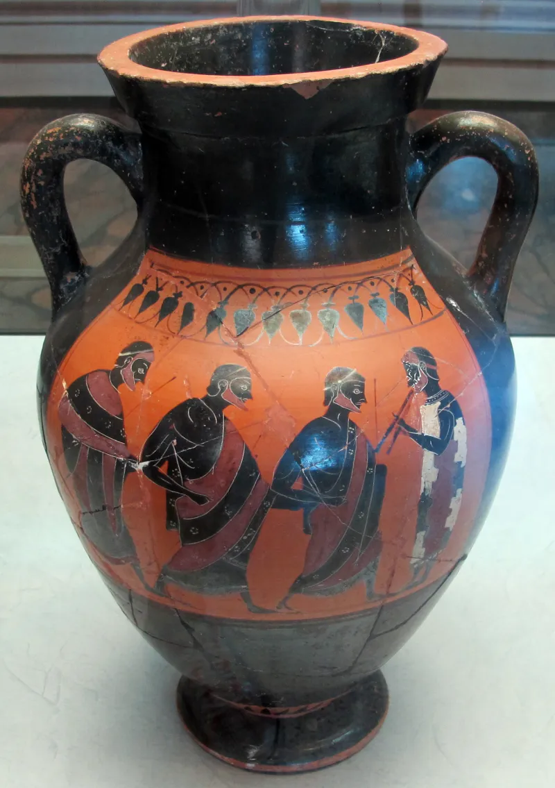Pittore Dell'altalena, Anfora B Con Lotta Di Teseo E Il Minotauro, E Uomini Barbuti, 550-525 01 Da Del Tufo, 
