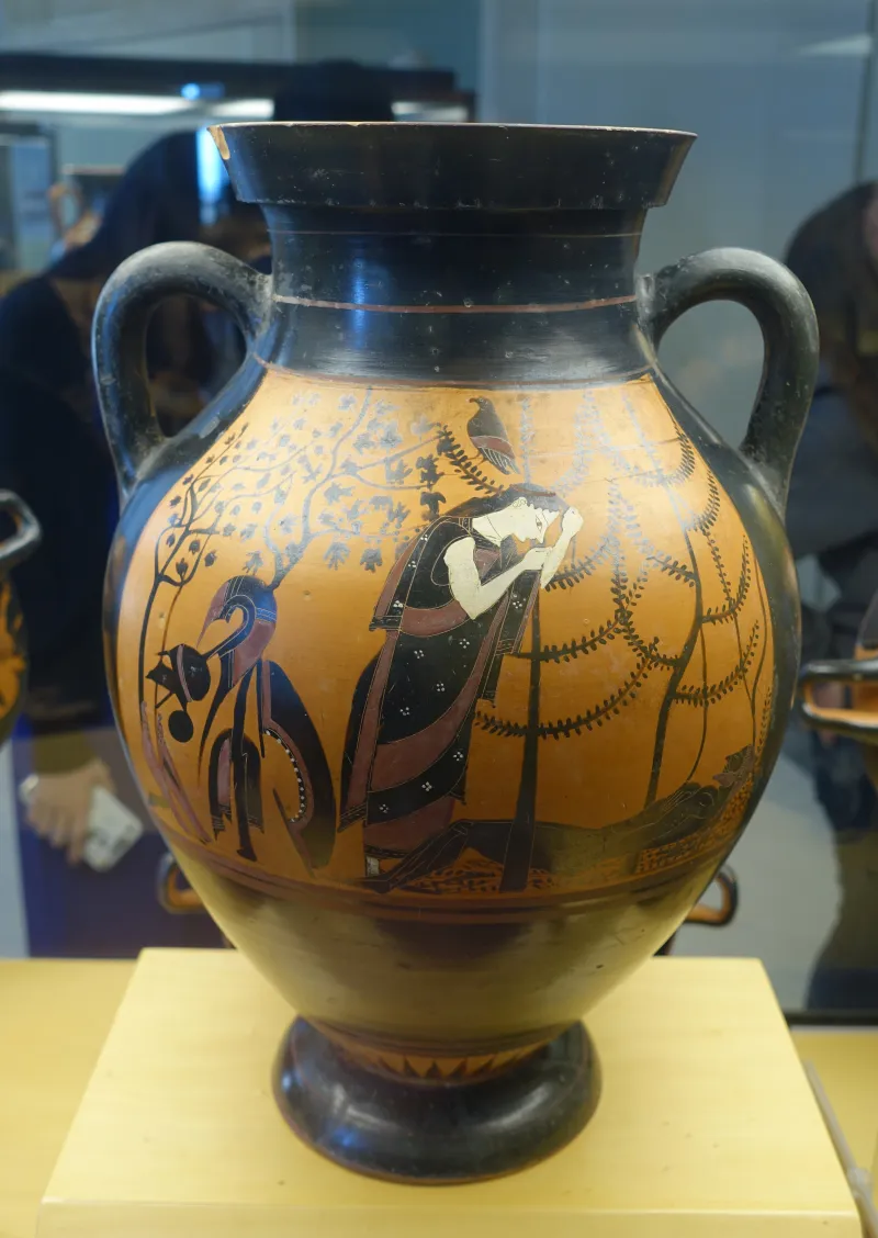 Woman Mourning A Dead Warrior, Attic Black-Figured Amphora, By The Painter Of The Vatican Mourner, 530 Bc, 16589 - Museo Gregoriano Etrusco - Vatican Museums - 