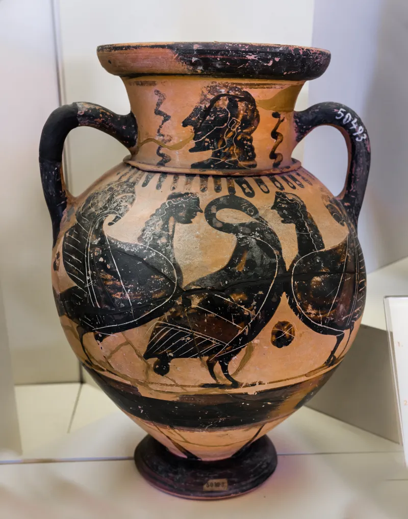 Painter Of Vatican 309 - Abv 121 16 - Head Of Man - Lion And Bull - Swan Between Sirens - Roma Mnevg 50493 - 