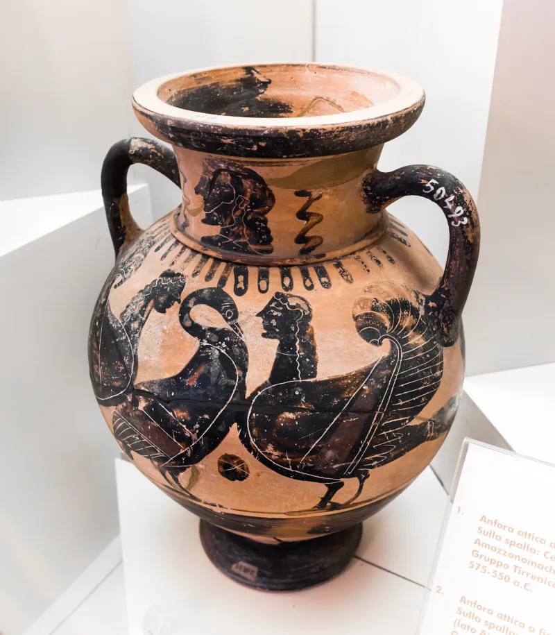 Painter Of Vatican 309 - Abv 121 16 - Head Of Man - Lion And Bull - Swan Between Sirens - Roma Mnevg 50493 - 