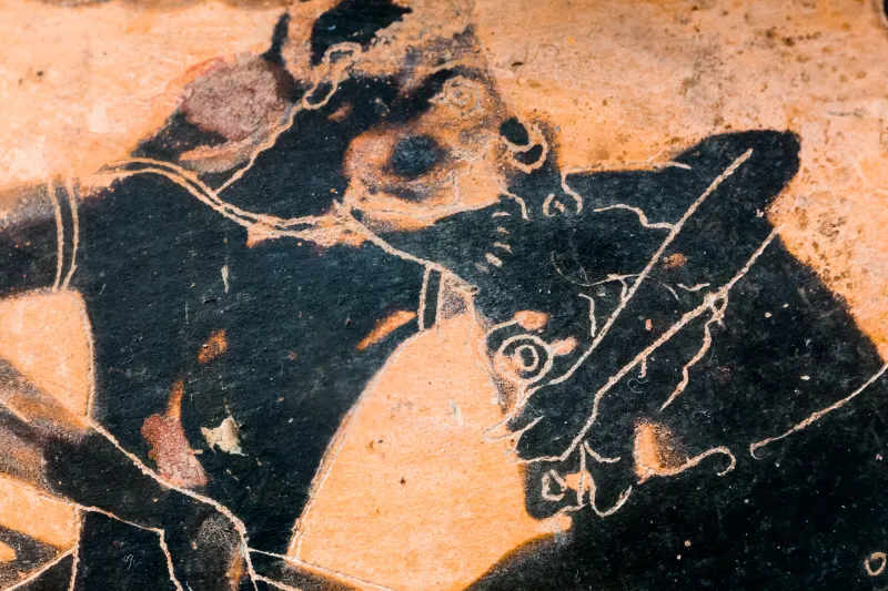 Painter Of Vatican 309 - Abv 121 8 - Head Of Man - Theseus And Minotauros - Confronted Lions - Roma Mnevg 24994 - 