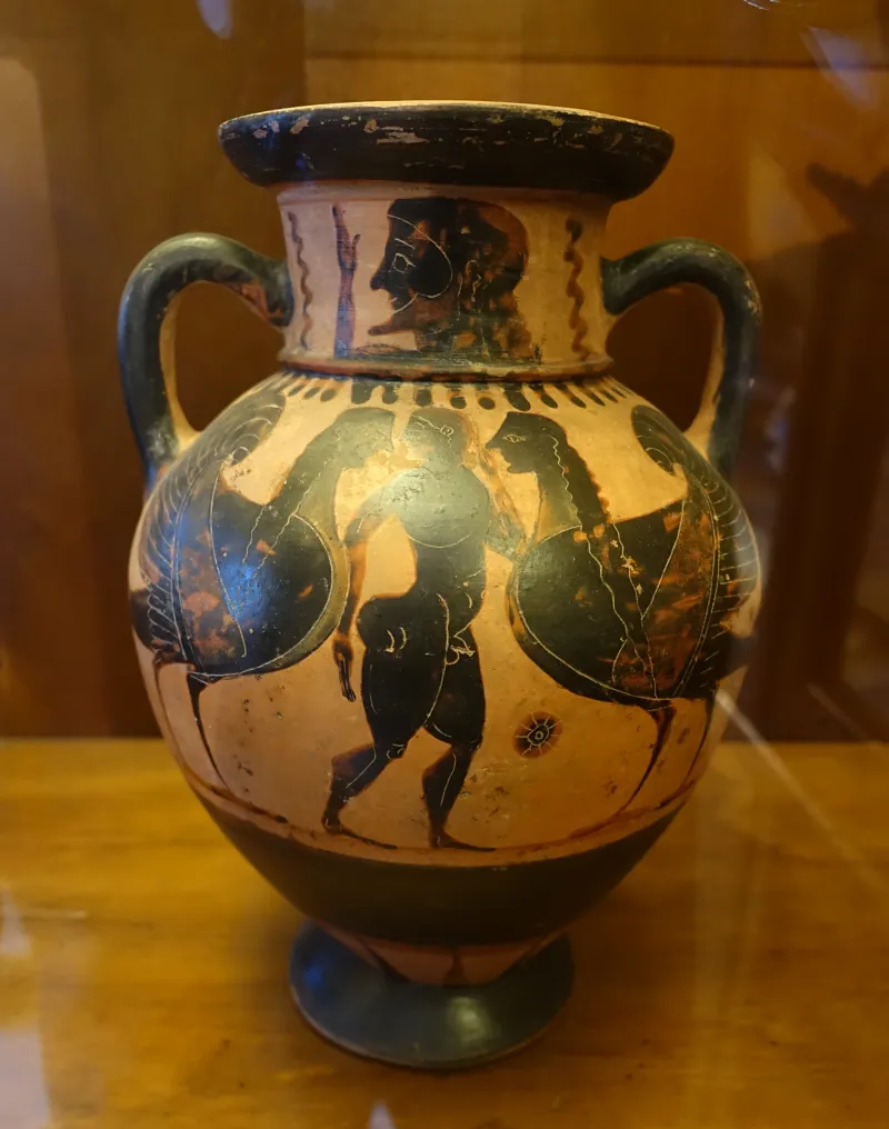 Youth Betwen Two Sirens, 55, Neck Amphora, Painter Of The Vatican 309, 560-550 Bc, Ceramic - Musei Capitolini - Rome, Italy - 