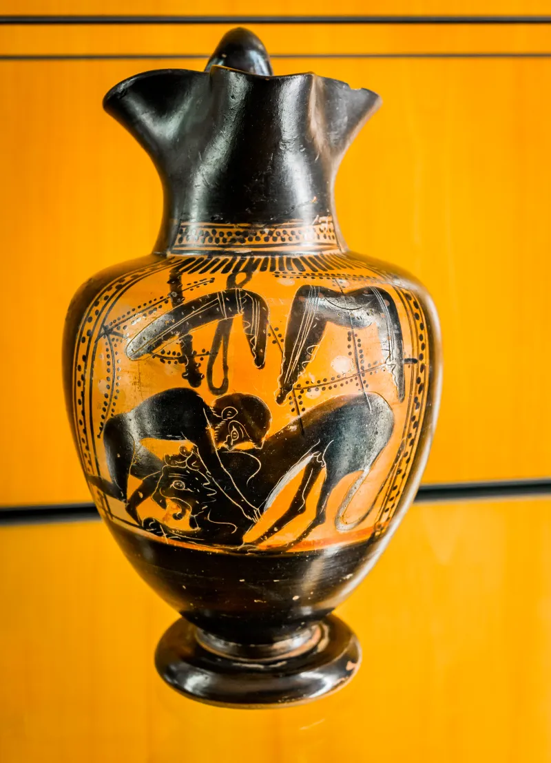 Painter Of Vatican G 49 - Abv 535 8 - Herakles And The Lion - Lyon 