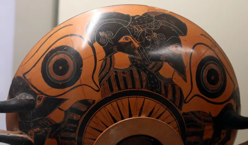 Pittore Di Vulci 50, Kylix A Occhioni Con Eracle E Teseo, Dalla Tomba L Della Osteria, 530-510 Ac 