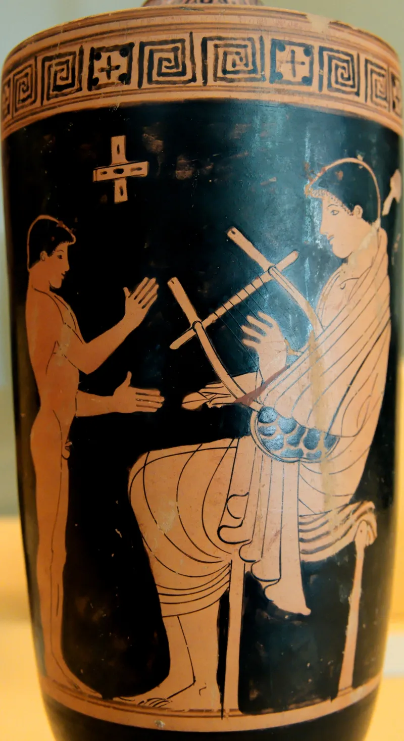 Lyre Playing Pan Painter 