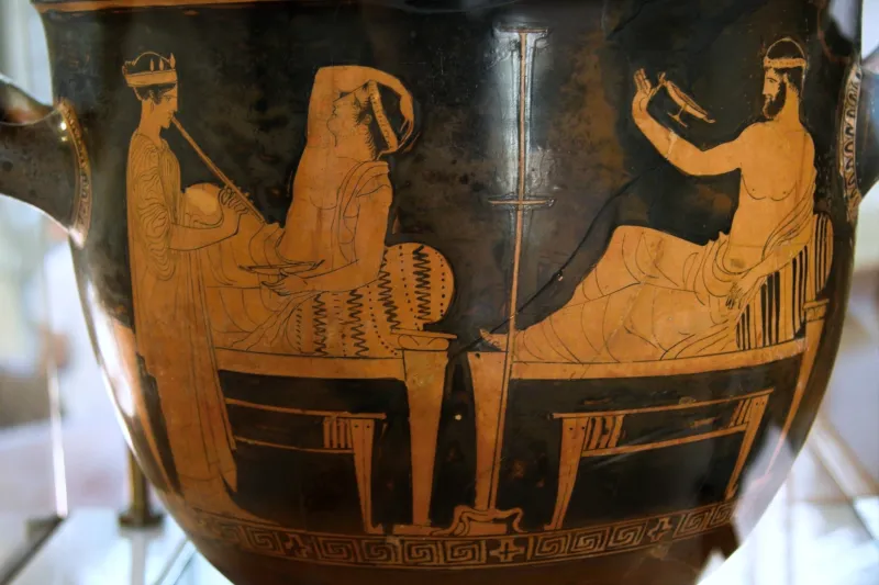 Crater, Red Figure, 420 Bc, Pantoxena Painte, Symposium, 