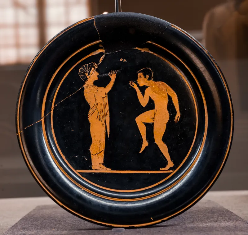 Paseas - Arv 163 Extra - Hetaira Playing Auloi And African Youth Dancing - Firenze Man 253128 - 