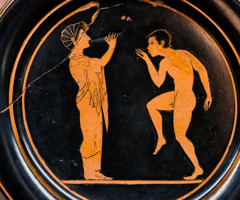 Paseas - Arv 163 Extra - Hetaira Playing Auloi And African Youth Dancing - Firenze Man 253128 - 