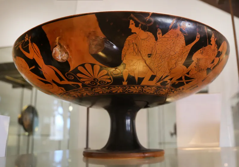 Pittore Di Pedieus, Kylix Attica Con Cavalieri, 500-480 Ac 