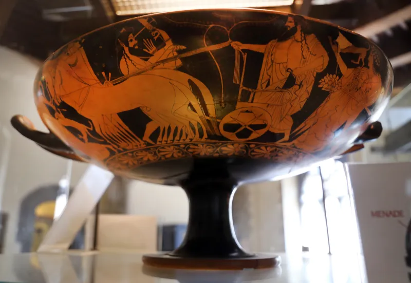 Pittore Di Pedieus, Kylix Attica Con Cavalieri, 500-480 Ac 