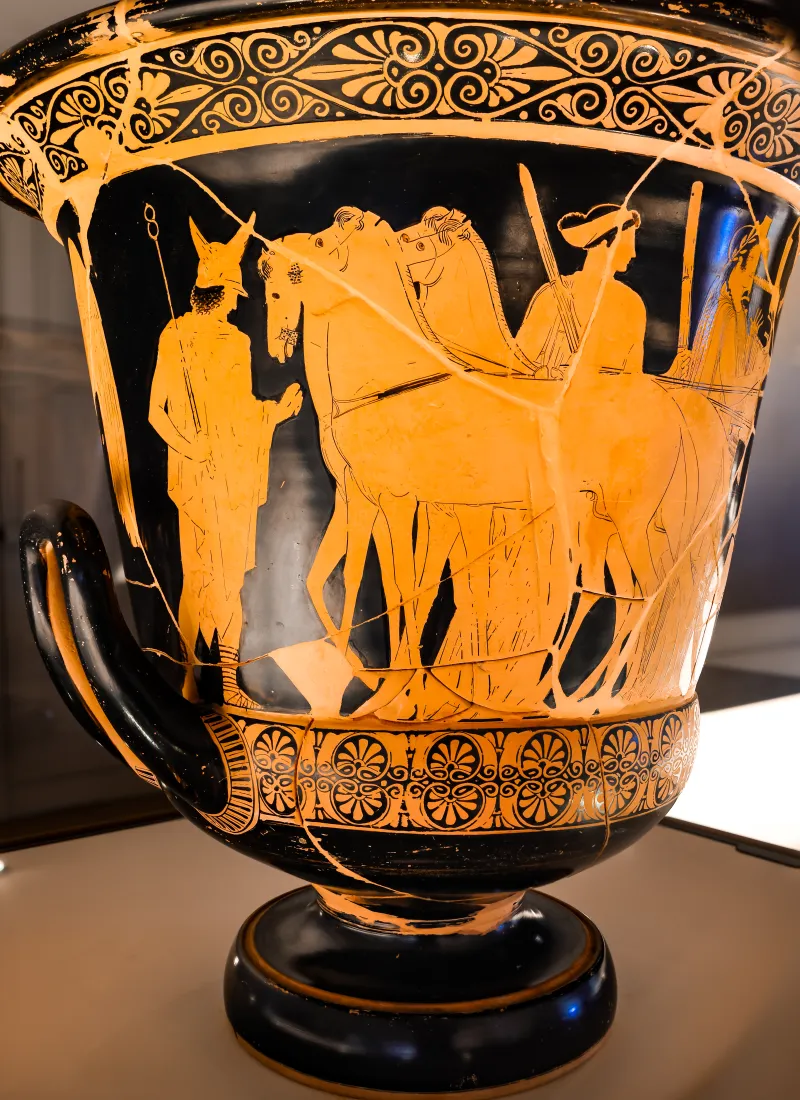 Peleus Painter - Arv 1038 1 - Wedding Of Peleus And Thetis - Warrior Leaving Home - Ferrara Man 2893 - 