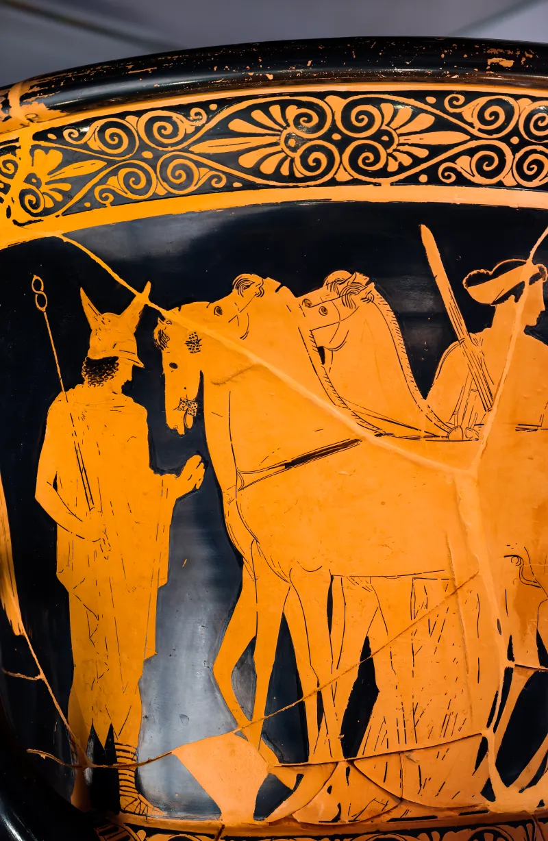 Peleus Painter - Arv 1038 1 - Wedding Of Peleus And Thetis - Warrior Leaving Home - Ferrara Man 2893 - 
