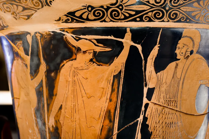 Peleus Painter - Arv 1038 1 - Wedding Of Peleus And Thetis - Warrior Leaving Home - Ferrara Man 2893 - 