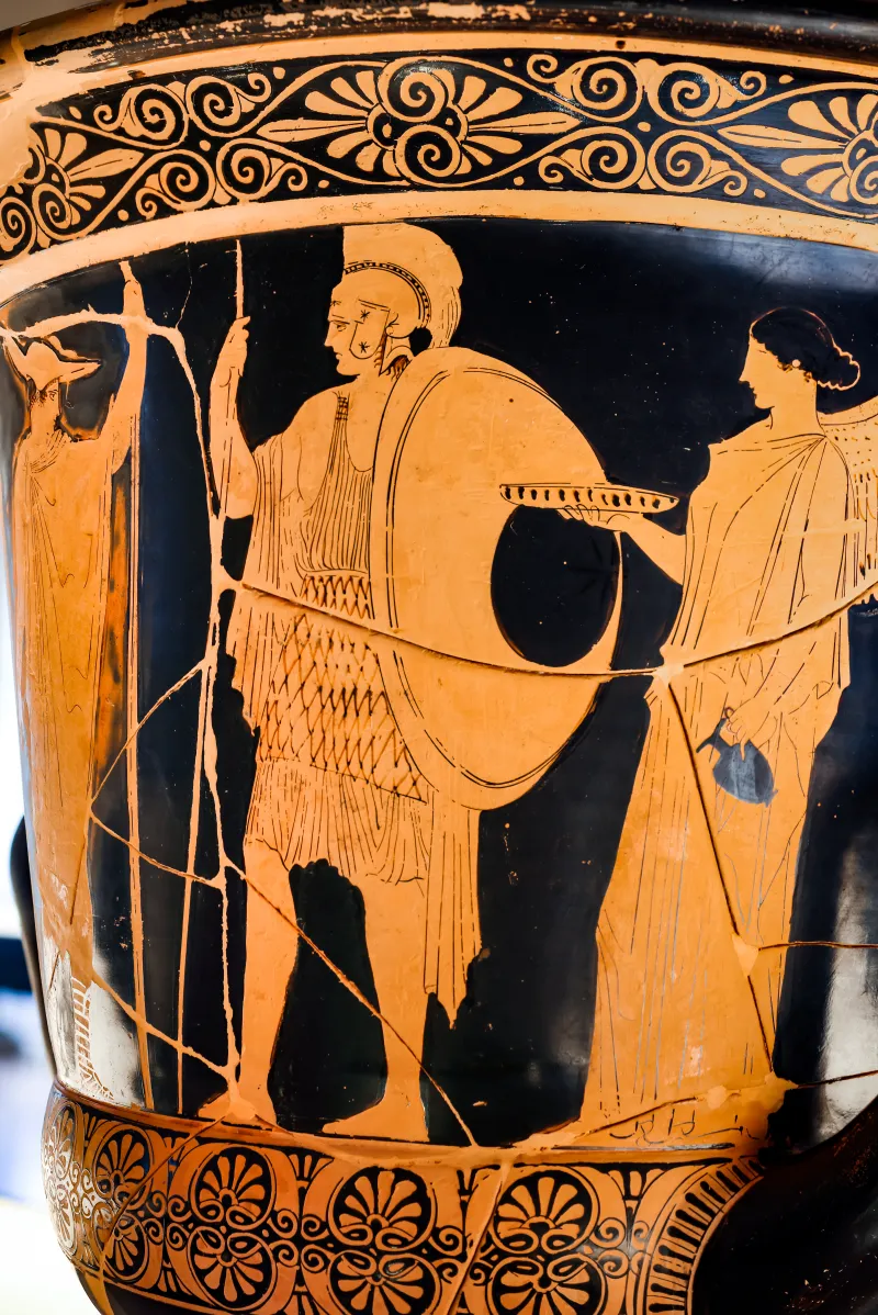 Peleus Painter - Arv 1038 1 - Wedding Of Peleus And Thetis - Warrior Leaving Home - Ferrara Man 2893 - 