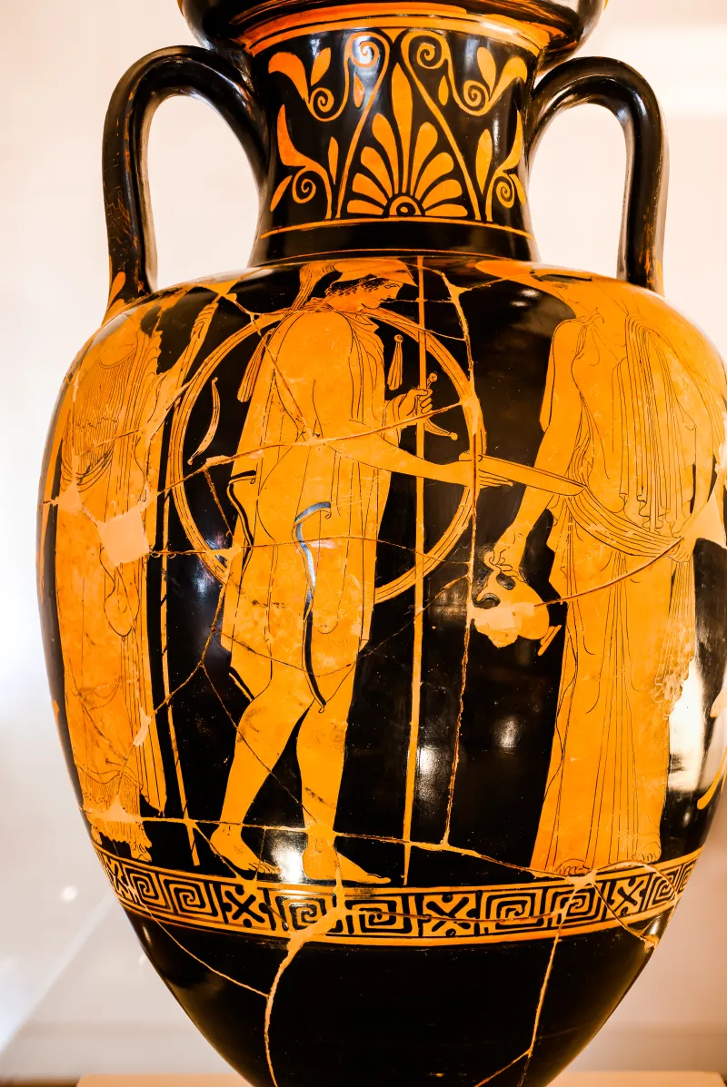 Peleus Painter - Arv 1039 11 - Warrior Departing - Draped Youths - Ferrara Man 2894 - 