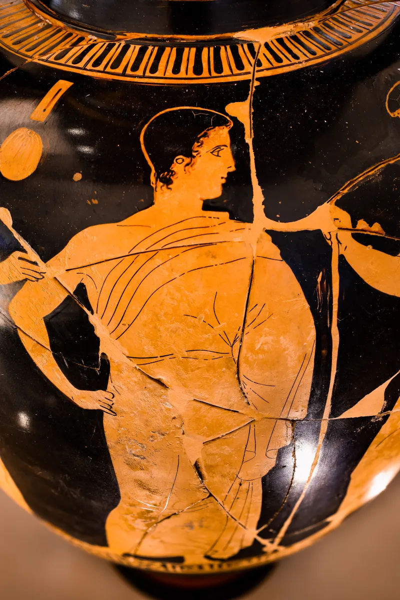Peleus Painter - Arv 1039 11 - Warrior Departing - Draped Youths - Ferrara Man 2894 - 